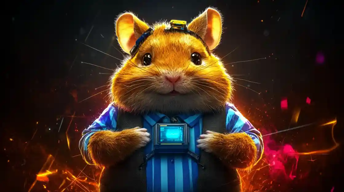 A cute and tech-savvy hamster character wearing a vest and a headset, with a friendly expression, representing the playful and innovative spirit of linebet.